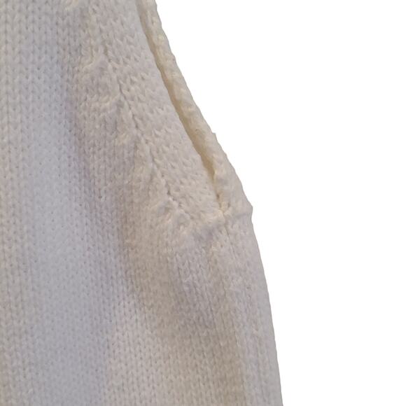 Caroline Taylor Essential White boatneck Cotton knit vintage top Small - Picture 5 of 5
